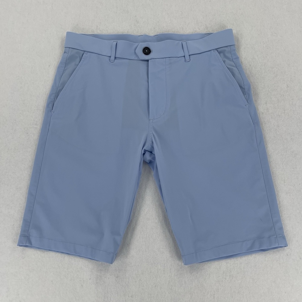 Greyson Montauk Chino Shorts Mens 32 Blue Performance Stretch Golf Preppy